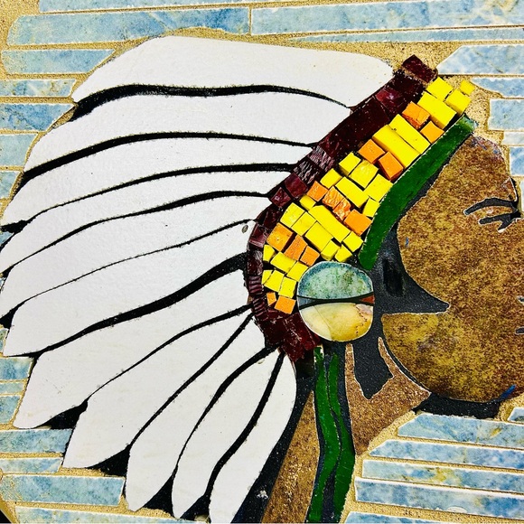 Original Mary Taddie 16” Native American Mosaic Tile Panel Southwest Style - Picture 6 of 11